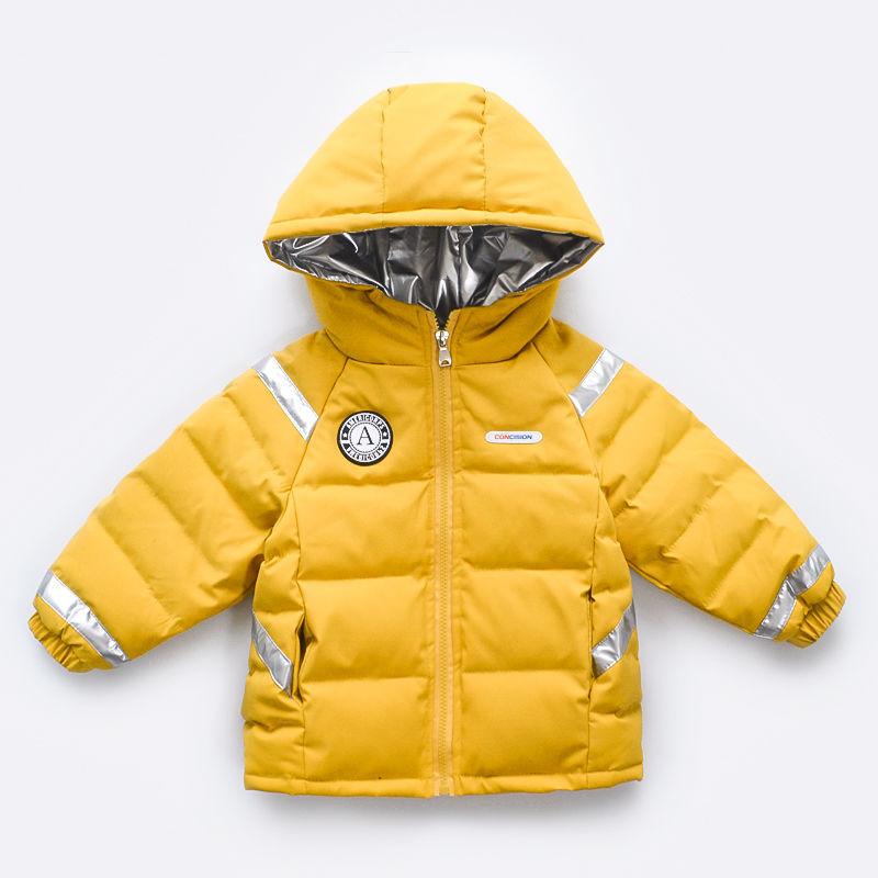 Girls' Down Jacket Short Thick White Duck Down Color Matching Warm Jacket