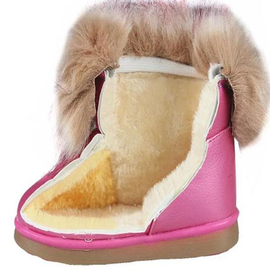 Children Warm Boots Boys Girls Winter Snow Boots with Fur 1-6 Years Kids Snow Boots Children Soft Bottom Shoes