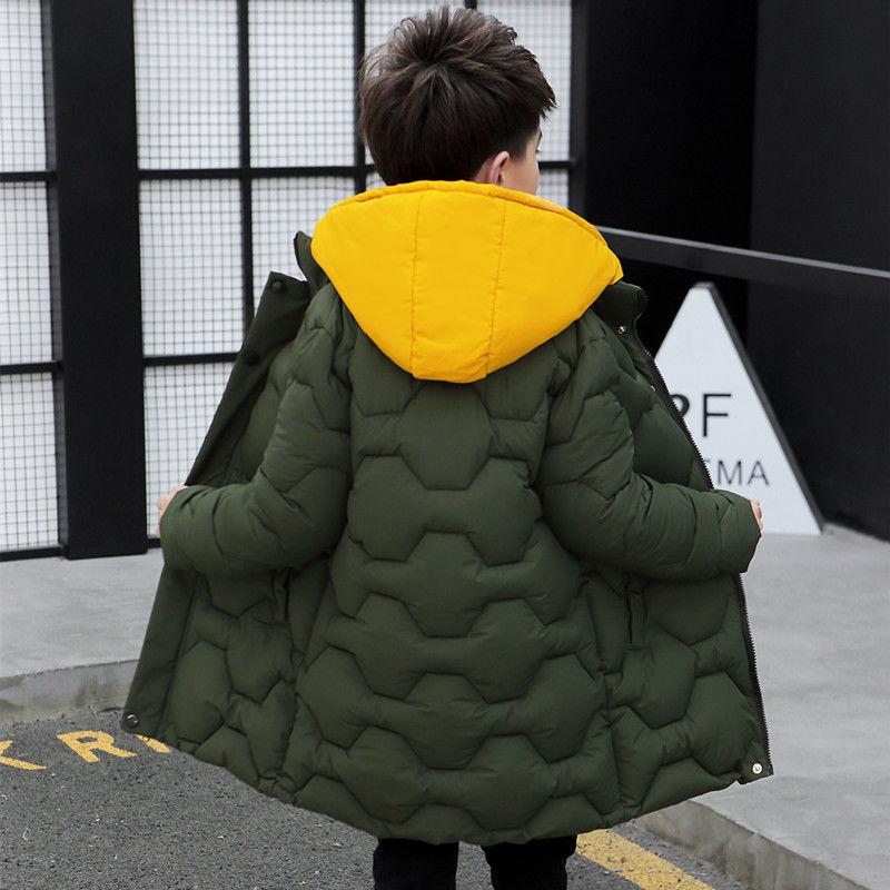 Children's Winter Jacket Boy Clothes Warm Jacket Long Hooded Coat Waterproof Thicken Parka