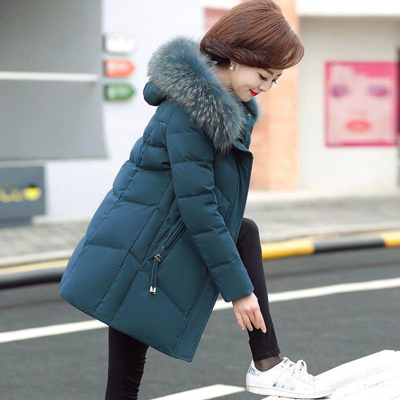 Autumn and Winter Ladies Mid-length Down Padded Jacket, Fashionable Middle-aged and Elderly Padded Jacket