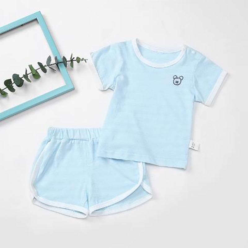 Baby Short-sleeved Suit 0-3 Years Old Baby Summer Ultra-thin Two-piece Cotton Men's and Women's Children's Shoulder Buckle Summer Shorts