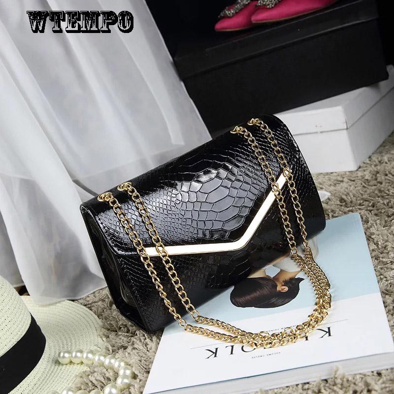 Brand Chain Bag Casual Shoulder Messenger Bag Handbag Fashion Wild Crocodile Pattern Ladies