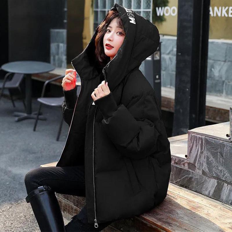 Cotton-padded Jacket Female 2021 Students Korean Version of The Bread Jacket Short Padded Jacket Loose Thick Hooded Padded Jacket