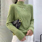 Autumn Winter Women Stretch Pleated Slim Knit Sweater All-match Thin Bottoming Shirt Top High Neck Pullover Jumper