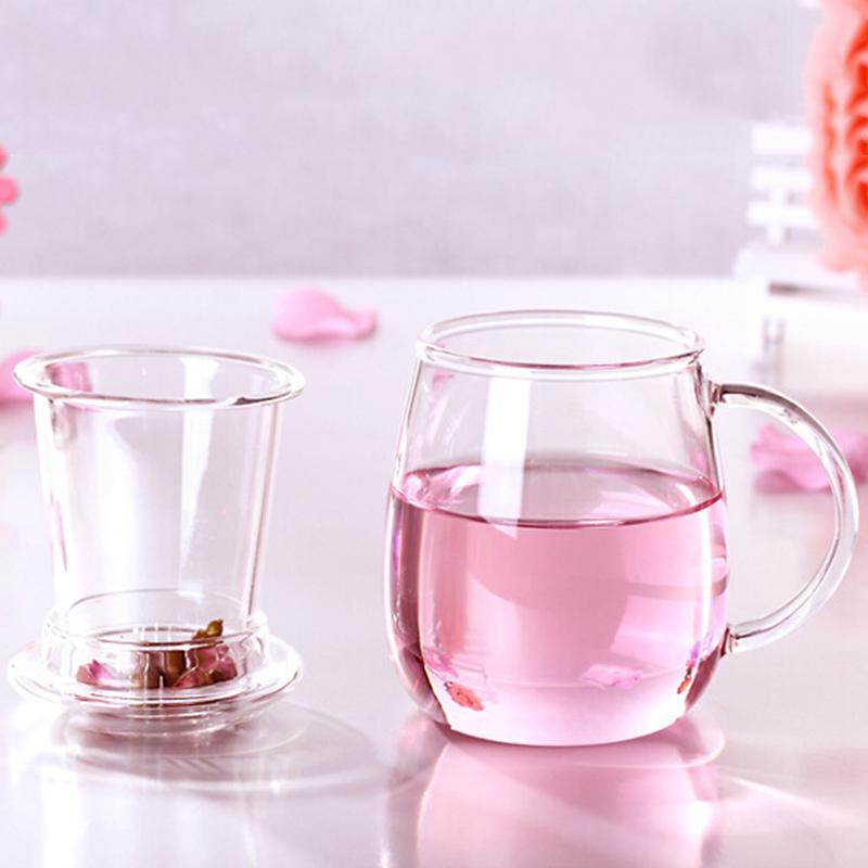 Mushroom Cup Creative Glass Summer Water Female Cups with Lids Transparent Flower Tea