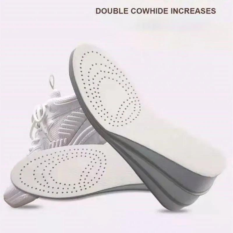 Women's Heightening Insoles Martin Boots Special Breathable Deodorant Inner Heightening Insoles Men's Heightening Pads Full Cushion Cowhide Insoles