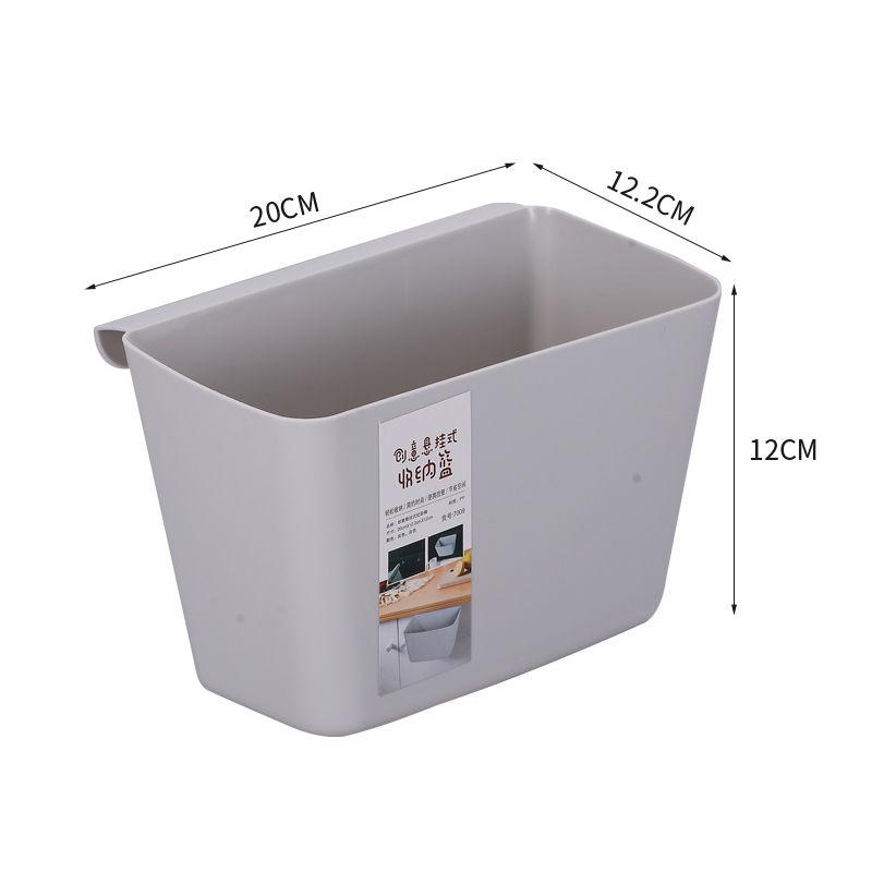 Kitchen Household Wall-mounted Plastic Trash Can Toiletries Storage Bucket Cabinet Door Hanging Bucket Desktop Sundries Storage Box