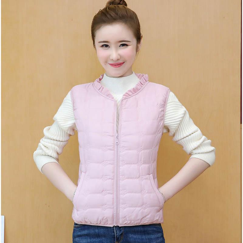 Women's Down Cotton Waistcoat Short Lightweight Thin Autumn and Winter Waistcoat Waistcoat Jacket