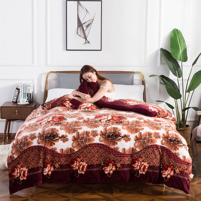 1pc Plush Thick Flannel Duvet Cover Winter Plush Coral Fluff Duvet Cover Twin Queen King Size