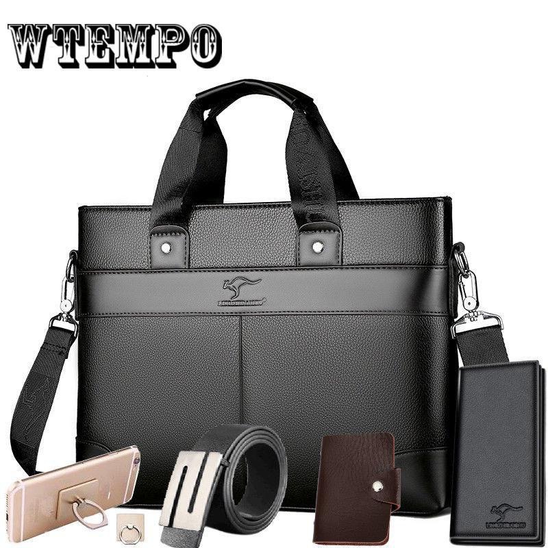 Handbags Men 'S Casual Pu Leather Messenger Bag Brand Shoulder Crossbody Business Briefcase