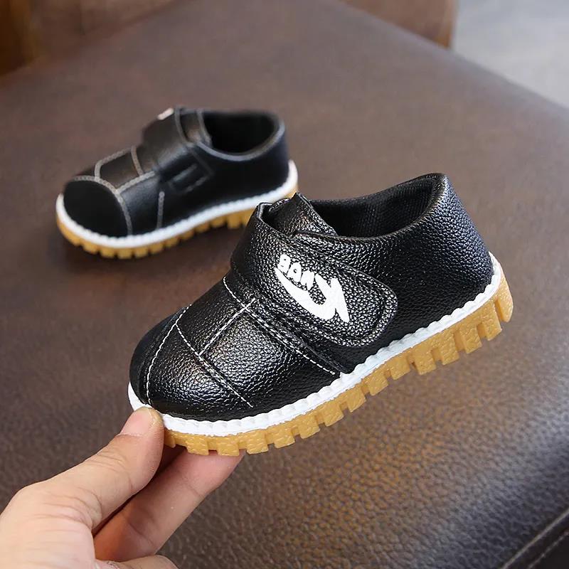 Kids Shoes Platform Shoes Buckle Mary Janes Boys Shoes Baby Children Leather Shoes Black