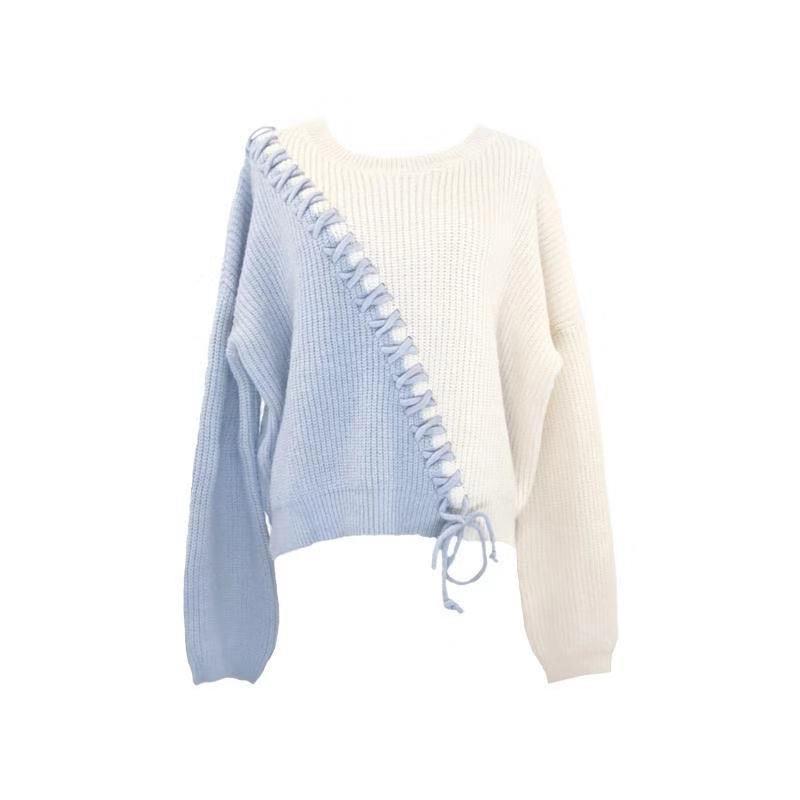 Autumn Winter  Women Fashion Sweater Casual Knitting Sweater  Round Neck Pullovers Loose Casual Long Sleeve Sweater