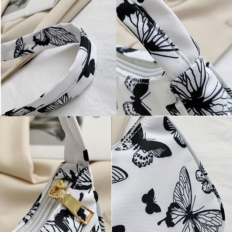 Baguette Bag Nylon Animal Pattern Armpit Bag for Women Shoulder Handbags Lady Simple Hand Bag