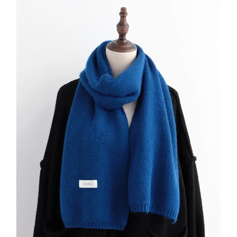 Winter Korean Version of Solid Color Scarf Knitted Wool Small Scarf Student Wild Couple Scarf