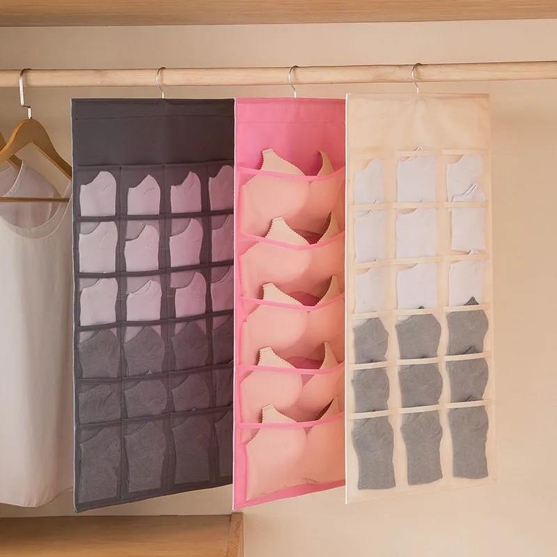 Oxford Cloth Underwear Storage Bag Panties Hanging Bag Wall-mounted Bra Socks Storage Bag Wardrobe Dormitory Hanging Storage Moisture-proof Bag