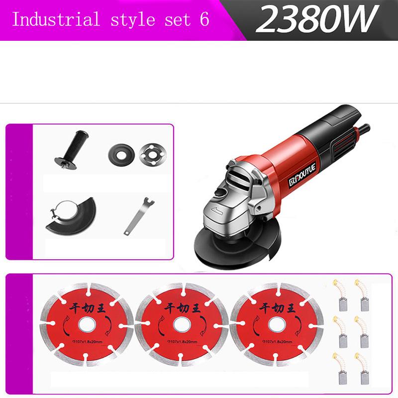 Industrial Electric Angle Grinder Set Multi-function Grinder Cutting Machine Supports 100mm RouletteA