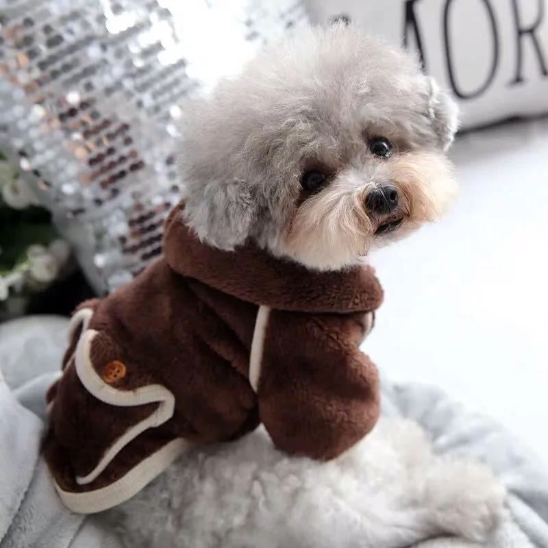 Dog Clothes Autumn and Winter Pet Cotton Coat Thick Warm Pet Pajamas