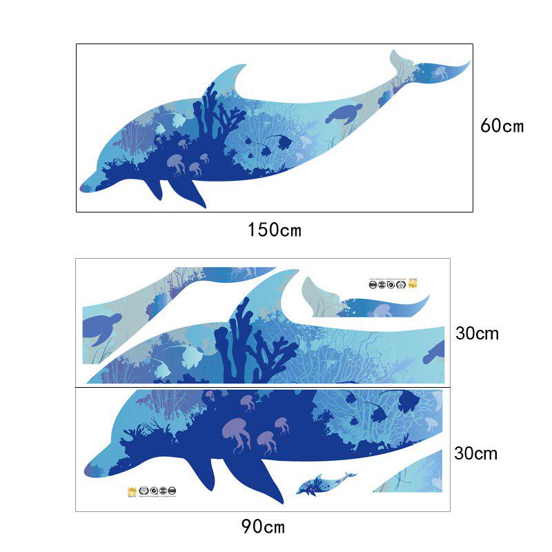 [Wall sticker ]3d Dolphin Silhouette Wall Stickers For Kids Rooms Baby Bedroom Bathroom Toilet Wc Ch