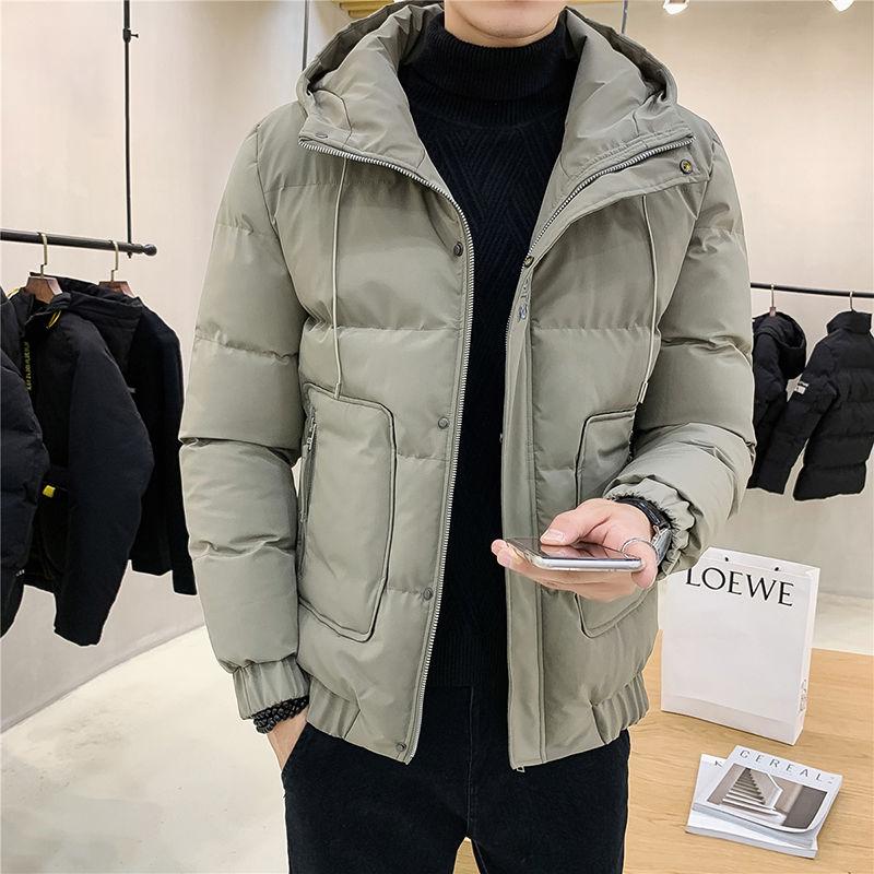 Men's Trendy Winter Coat Jacket Plus Velvet Thick Leather Jacket Fashion Warm Cotton Coat