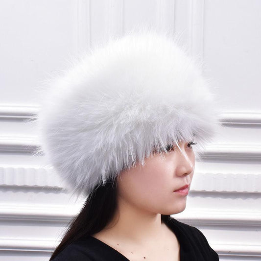 Fox Fur Straw Hats Men and Women Winter Mink Fur Hats Imitating Rabbit Fur Mongolian Hat Ear Protection Warm Cotton Hat