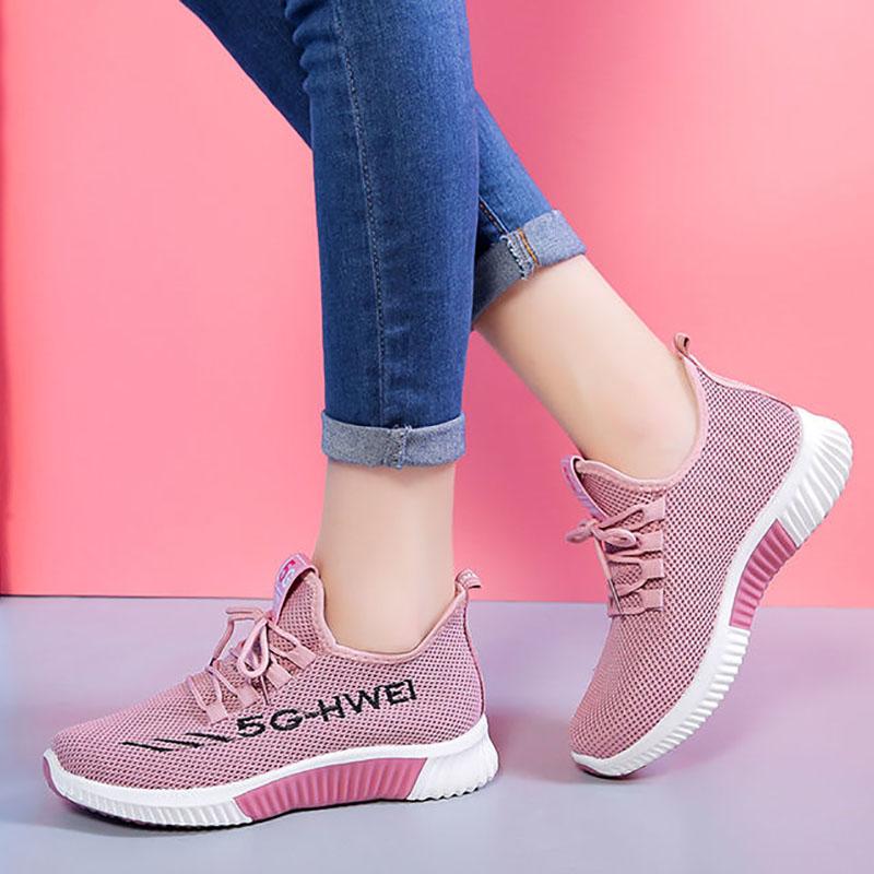 Spring and Autumn Sports Shoes Women's Lightweight All-match Casual Casual Breathable Soft-soled Running Shoes Sneakers