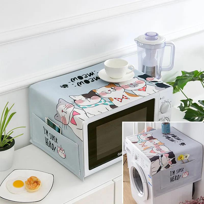 Microwave Oven Cover Oil-proof and Waterproof Household Dustproof Cloth Refrigerator Universal Household Cover Towel