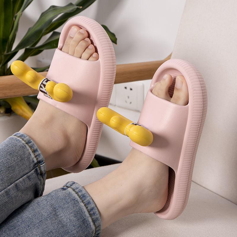 Fawn Sandals Slippers Female Summer Cute Cartoon Household Bathroom Home Slippers Thick bottom  comfortable