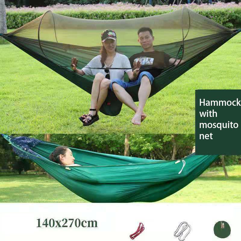 Outdoor Hammock with Mosquito Net Adult Summer Breathable Swing Double Picnic Camping Children Mosquito Net Widened Hammock