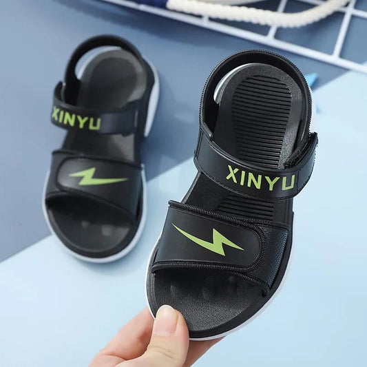 Boy's Sandals In Summer Little Children's Boys Soft-soled Non-slip Children's Baby Outdoor Shoes Children's Flat Beach Shoes