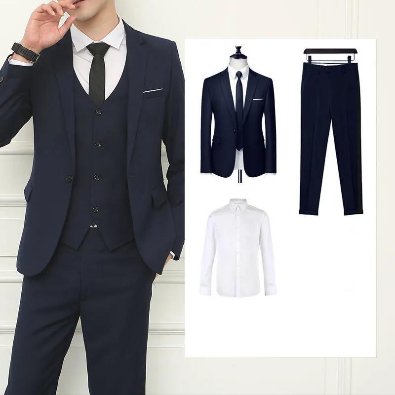 Men's Suit Casual Slim Small Suit Men's Professional Formal Wear Groomsmen Suit Groom Wedding Suit