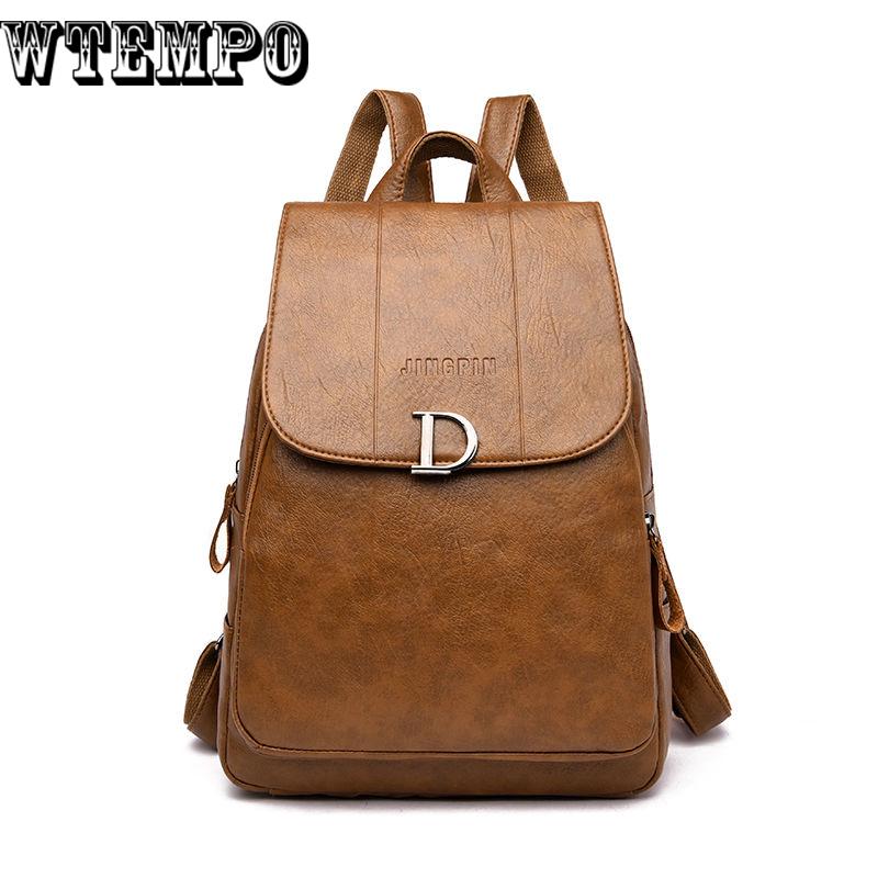 Simple Fashion Women Backpack Leather Travel Shoulder Bags Ladies Girls Bag Big Capacity