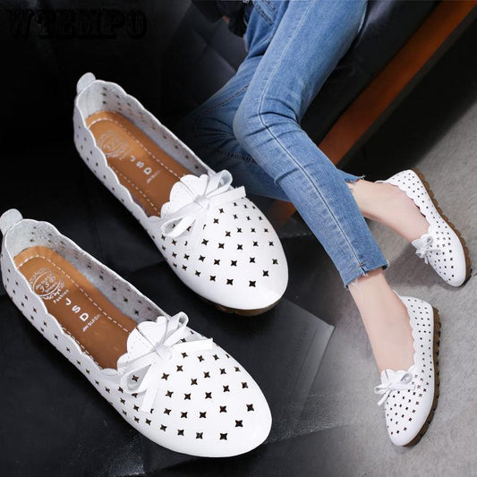 Summer Shoes Woman Flats Slip on Ballerina Casual Female Shoes Leather Loafers Women Shoes Sandals