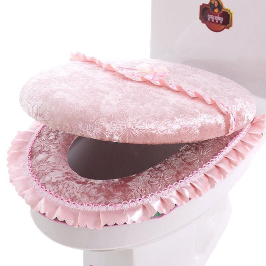 Two-piece Zipper Toilet Seat Thickened Toilet Cover Two-piece Toilet Lid Cover Toilet Seat Cushion Can Be Washed In Autumn and Winter