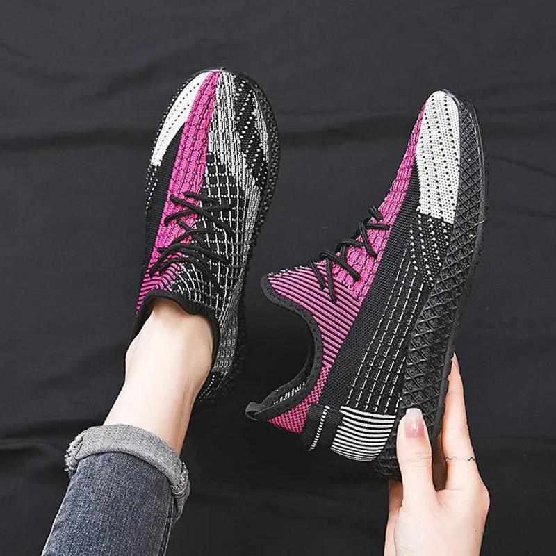 Fashion Trend Women All-match Student Sports Shoes Sports Shoes Flying Mesh Single Shoes Women's Casual