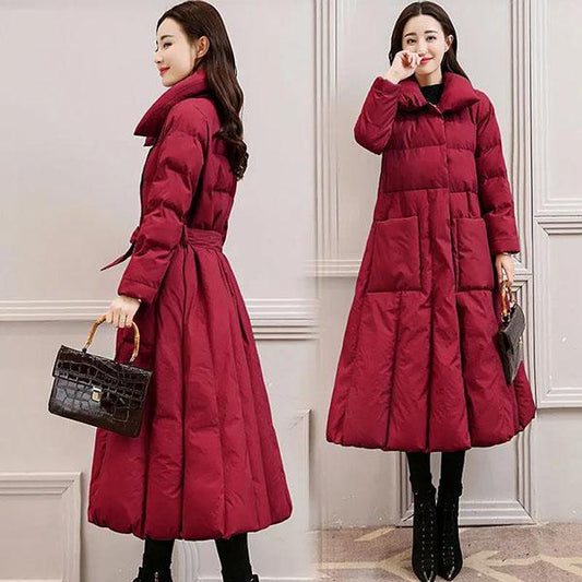 Winter Cotton Coats Women's National Style Long Cotton Jackets Female Solid Color Thickened Wadded Jacket