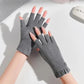 Women's Half-finger Gloves Warm Spring Autumn Fingerless Mittens Winter Female Cute Ruffled Simple Driving Office Gloves Solid Acrylic Elastic Gloves