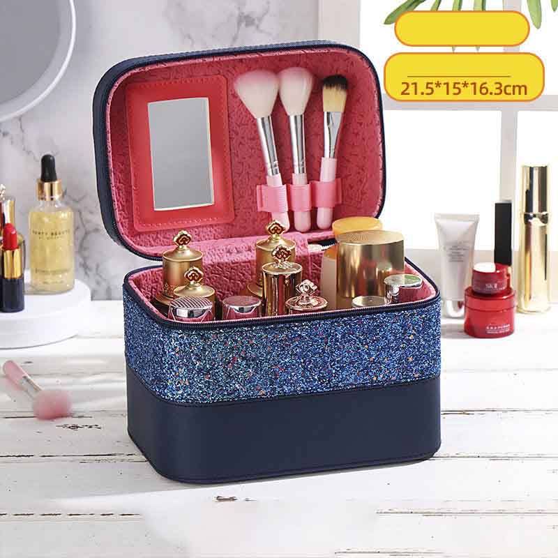 Cosmetic Bag Large Capacity Color Matching Multifunctional Portable Cosmetic Storage Box