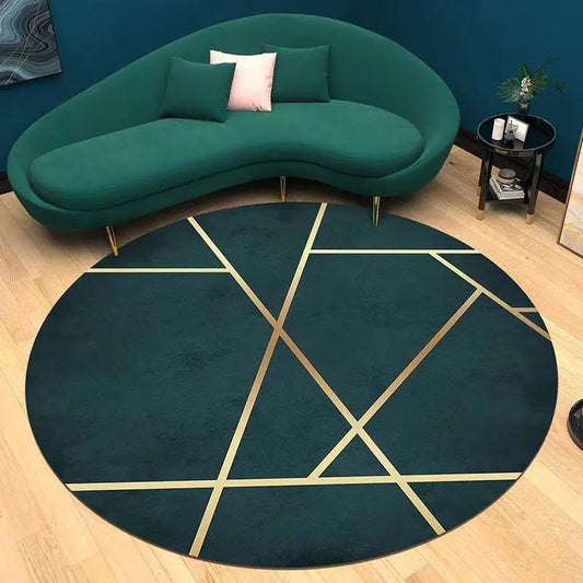 Round Carpet Bedroom Green System Simple Fashion Corrugated Nordic In Hanging Basket Table Computer Chair Mat Bedroom Bedside Carpet