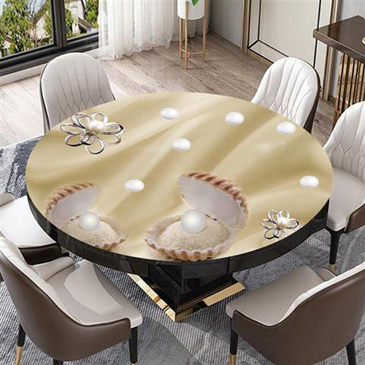 Self-adhesive Waterproof and Anti-scalding Soft Glass Table Mat Pvc Round Coffee Table Mat Tablecloth Plastic Round Table Tablecloth