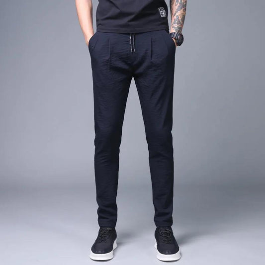 Men's Summer Sports Tie-footed Nine-point Men's Casual Pants Men's Thin Loose Loose Casual All-match