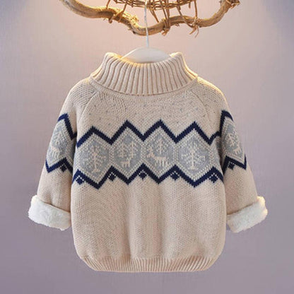 Children's Sweater Autumn Winter Kids Knitted Turtleneck Pullover Sweater for Boys Girls