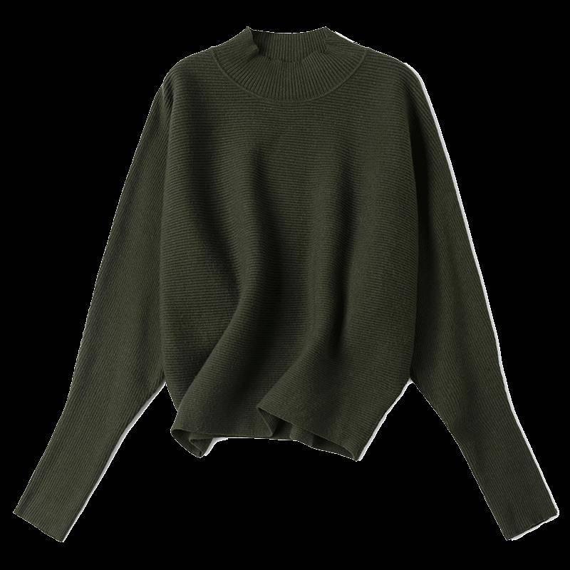 Women Turtleneck Sweater Top Lady Long Sleeve Warm Sweaters Embroidered Knitted Pullover