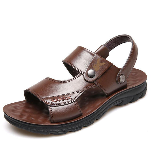 Men Sandals Summer Men's Slippers Leather Shoes Beach Casual Breathable Slippers Men Shoes Flip-Flop