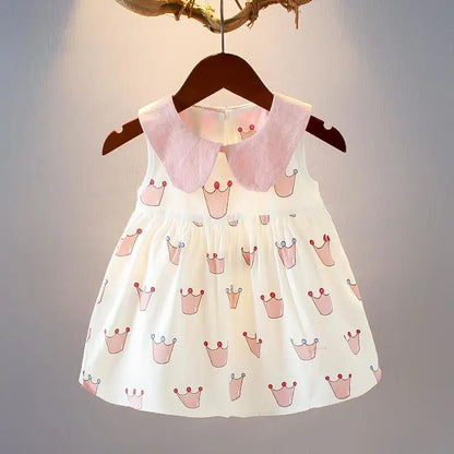 Children Dress Spring Summer Sling Kids Clothing  Baby Girls Clothing Printing Sleeveless Dress Girl