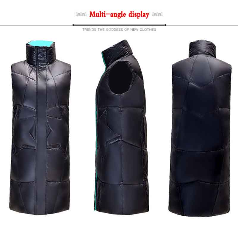 Cold-proof Vest Women's Mid-length Thickened Down Cotton Large Size Autumn and Winter Waistcoat