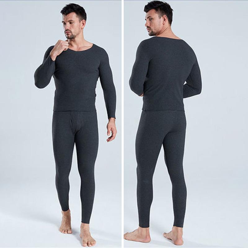 Men Winter Thermal Underwear V-neck Male Autumn Tight Suit Thicken Windproof Long Sleeve High Elasticity Tracksuit Wearable Versatile Spring Pajamas