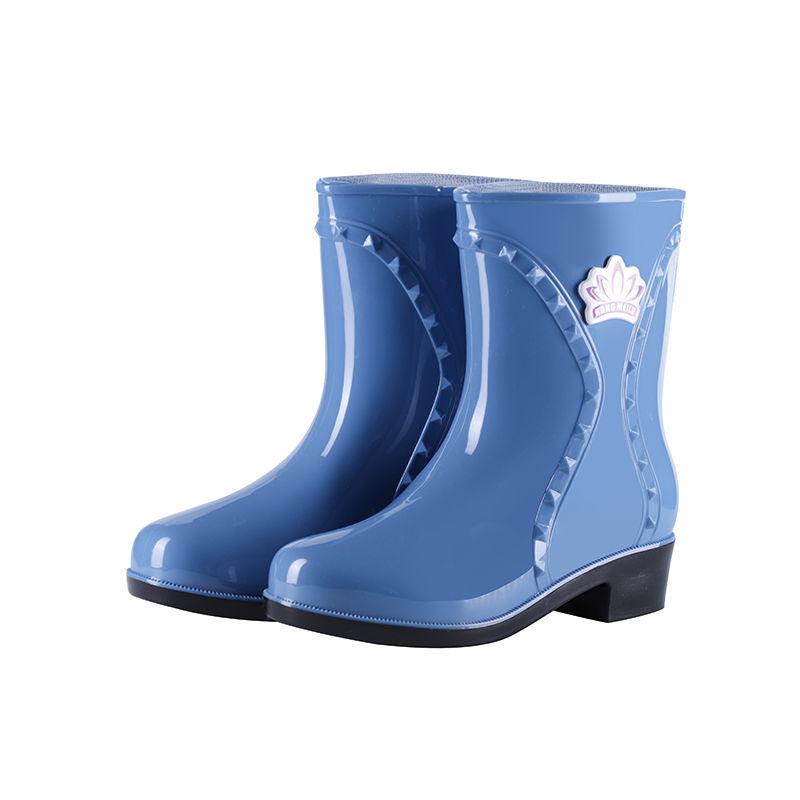 Rain boots Women's Waterproof Shoes Adult Fashion Middle Tube Non-slip Rain Boots Kitchen Car Wash Rubber Shoes