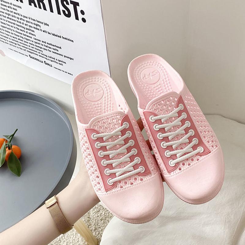 Female Students' Sandals and Slippers Women's Summer Wear Fashion Non-toed Half-drag One-step Non-slip Shoes