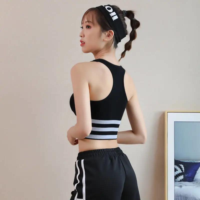 Women's Fashion Fitness Solid Color Sleeveless Halter Cross Bandage Sportswear Vest