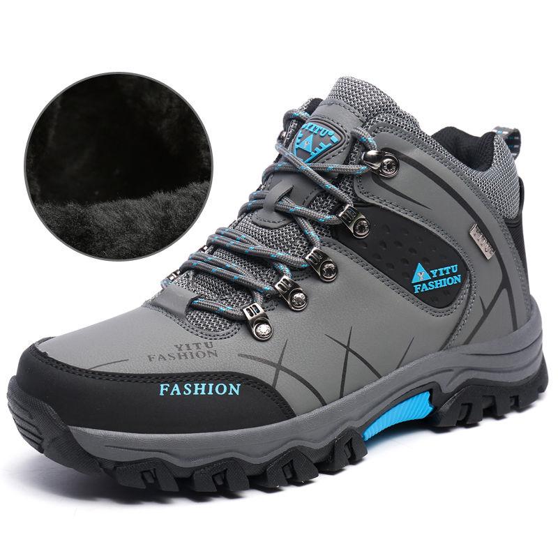 Autumn Winter Men's Outdoor Shoes Warm Cotton Shoes High Top Waterproof Snow Boots Men's Sneakers